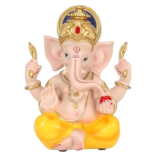 Elefantenfigur, Feng Shui Elefantenfigur Statue Meditation Elefantengott Figur Buddha Skulptur für Innendekoration Elefantengott Ganesha Statuen Ornament 7,7 X 5,9 X 3,7 Zoll von Qcwwy