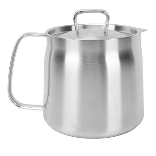 Fettbehälter Edelstahl Ölöl, Verdickt Filtertank Ölfilter Einfach zu reinigen Öltank Öltank Ölbehälter für Filteröl zum Filtern und Lagern (1.5L) von Qcwwy