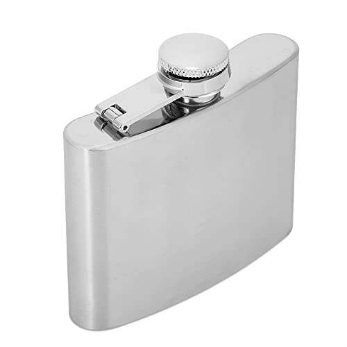 Flachmann, 2 Unzen Taschen-Edelstahl, Auslaufsicher, Weinflasche mit Trichter, Alkohol-Trinkflasche, Wiederverwendbar, Sneak-Alkoholflasche, Männer, Schnapsflasche (4 oz Ziehtopf + 1 Trichter) von Qcwwy