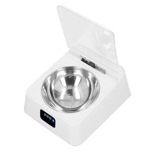 Intelligente Induktions-Futterstation mit Deckelöffnung für Kleine und Mittelgroße Haustiere, 350 Ml, Wiederaufladbarer Futternapf für Hunde und Katzen mit Infrarot-Sensor für von Qcwwy