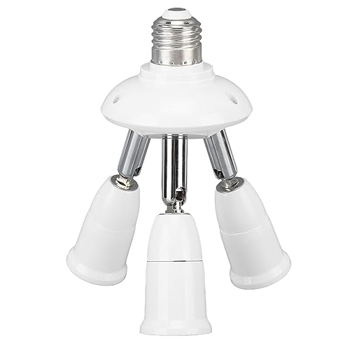 Lichtsockel-Splitter-Adapter, Verstellbarer Sockel 3-in-1, Lampenkopf, Lampensockel-Adapter, Lampenfassung, Stabile Wärmeableitung, Sockel-Splitter für Besprechungsräume von Qcwwy