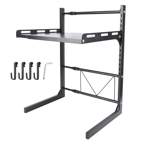 Mikrowellenregal, Verstellbares Küchenarbeitsplatten-Organizer-Gestell, Gewürzglas-Geschirr-Aufbewahrungsregal, Speisekammer-Regal für Küche, Garage, Wohnzimmer Mikrowellenregal, Verstellbares Küchenarbeitsplatten-Organizer-Gestell, Gewürzglas-Geschirr-Aufbewahrungsregal, Speisekammer-Regal für Küche, Garage, Wohnzimmer von Qcwwy