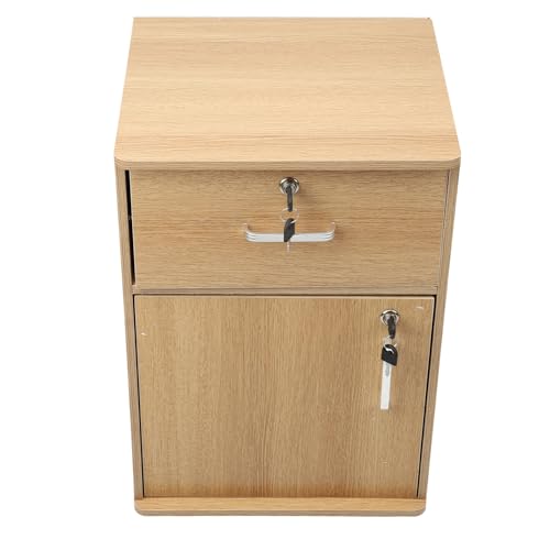 Mobile Dateischränke Multi Schaufel Geschlossen Seitliche Dokumentenschrank Unterhalb der Dateien Schreibtisch Dateischrank mit Radschlössern für Zuhause Büro Holzmöbel Mobilschränke (Farbe Nussbaum von Qcwwy