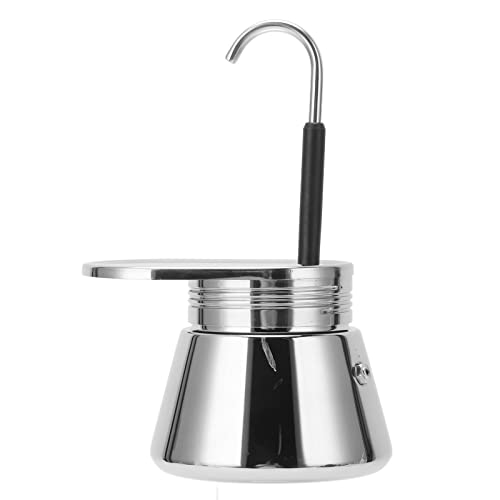 Qcwwy Moka-Kanne mit Einzelauslauf, 200 Ml, Klassische Italienische Kaffeemaschine, Edelstahl-Espressomaschine, Moka-Herd, Tragbare Kaffeemaschine für Zuhause, Café, Büro(50ml) von Qcwwy