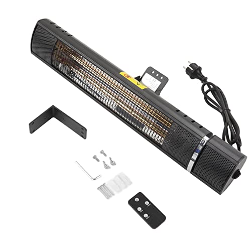 Outdoor Patio Heater, Infrarot Outdoor Electric Space Heater Portable Electric Patio Heater 2000W Elektroheizung mit 3-Stufen-Einstellung Wandmontage IP65 Wasserdicht von Qcwwy