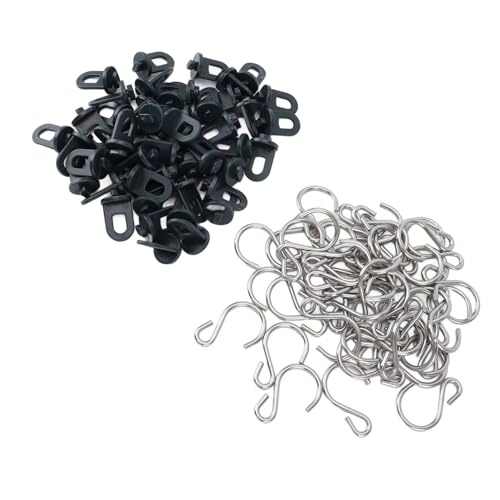 Packung mit 50 Haken für Gewächshaus, Hakenhalter für Gartenpflanzen, Metallhaken zum Aufhängen von Pflanzen, Blumentöpfen, S-förmiger Haken mit Befestigungsclips für Packung mit 50 Haken für Gewächshaus, Hakenhalter für Gartenpflanzen, Metallhaken zum Aufhängen von Pflanzen, Blumentöpfen, S-förmiger Haken mit Befestigungsclips für von Qcwwy