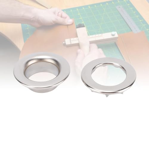 Qcwwy 100 Set Messing Eöselandkit, Metall Eöseland -Grommet 18 -mm -Innendurchmesser Ledercraft -Befestigungsmittel Kit mit Fein (SILVER) von Qcwwy