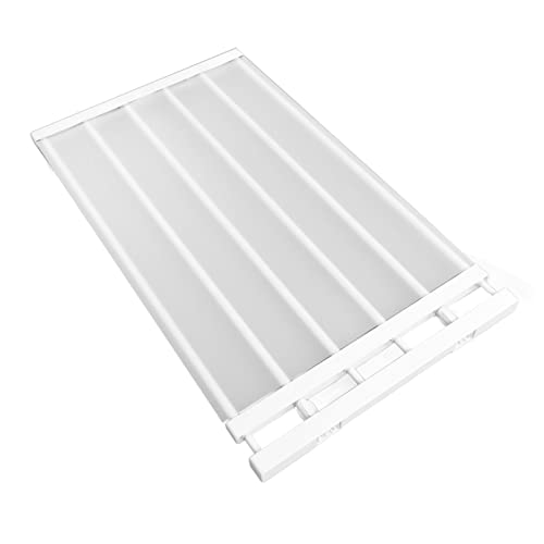 Qcwwy 16,5 Zoll Breites, Längenverstellbares Spannregal für Schrank (75-120 cm / 29,5-47,2 Zoll Länge) von Qcwwy