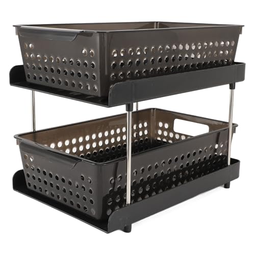 Qcwwy 2 Körbe für die Aufbewahrung für Verschiedene Ebenen von 22 X 32 X 26,5 cm, Backschale aus Kunststoffwaschtisch für die Aufbewahrung von Badezimmer, Büroorganisator, 1 Set Qcwwy 2 Körbe für die Aufbewahrung für Verschiedene Ebenen von 22 X 32 X 26,5 cm, Backschale aus Kunststoffwaschtisch für die Aufbewahrung von Badezimmer, Büroorganisator, 1 Set von Qcwwy
