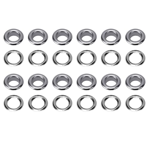 Qcwwy 300 Set Messing Eöselandkit, Metall Eöseland -Grommet 8mm Innendurchmesser Ledercraft Forderers Kit mit Feinen Arbeitskunst Messing Nieten für Stoff -Tarke -Vorhänge (GRAY) von Qcwwy