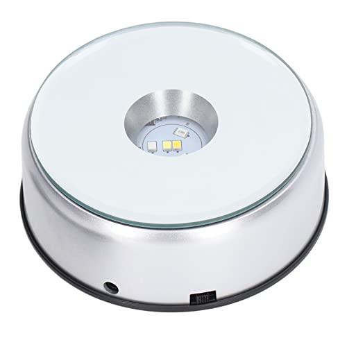 Qcwwy 360 ° Drehbare LED-Leuchten 80 Sekunden Pro Runde LED-Display-Basis mit USB-Aufladung, Drehbarer Präsentationsständer für Kristallkugel-Tortenständer, Serviergeschirr von Qcwwy