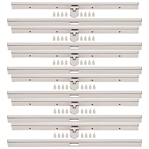 Qcwwy 6-teiliges Verschlussschloss für Geldbörsen, 19 cm, Hardware Zur Herstellung von Taschenverschlüssen, Metall-Geldbörsenrahmen für Heimwerker, Herstellung(Silber) von Qcwwy
