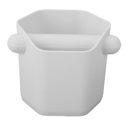 Qcwwy 600 Ml Kaffee-Abklopfbehälter mit Rutschfester Basis, Sechseckiges Prisma-Design, ABS-Kaffeesatzbehälter für Café-Maschinenzubehör, Silence (WHITE) von Qcwwy