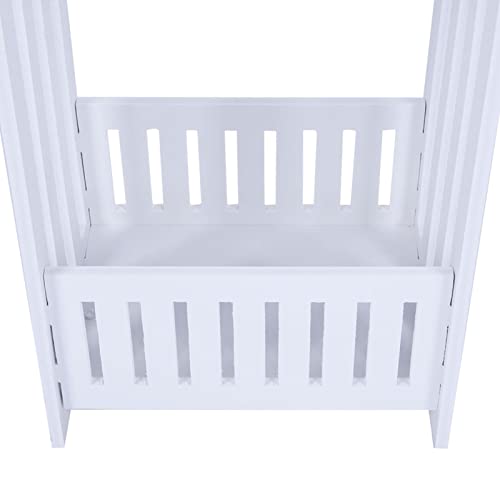 Qcwwy Aufbewahrung Seitentisch Moderner Endtisch mit Aufbewahrungskorb Holz Plastik Kaffeentisch Tee Tee Tisch Geeignet für Büro Hotel Restaurant Schlafzimmer Arbeitszimmer Balkon (34 * 26 * 40 cm) von Qcwwy