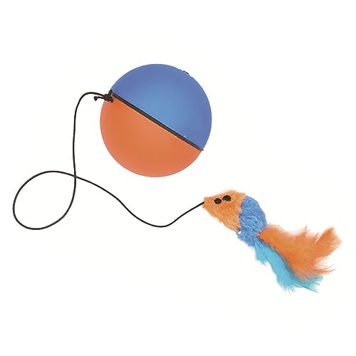 Qcwwy Automatisch Rollendes Elektrisches Katzenballspielzeug, Bissfestes Interaktives Katzenspielzeug mit Unregelmäßiger Bewegung, Sicher und Langlebig, Leichtes Design, Einfach zu von Qcwwy