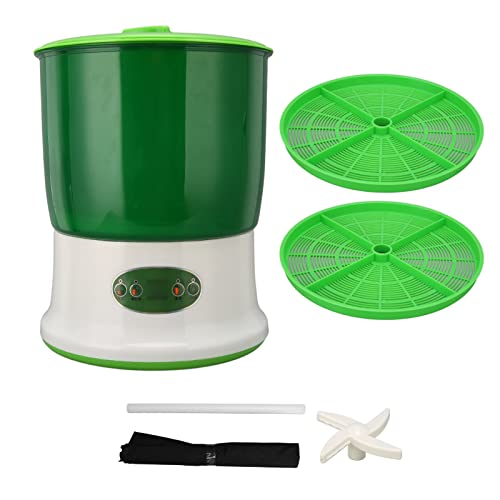 Qcwwy Automatischer Bohnensprosser, Küchensprossgerät Sichere und Langlebige Elektrische Bohnensprossmaschine mit 360-Grad-Sprinkler für Sojabohnen und Mungobohnen von Qcwwy