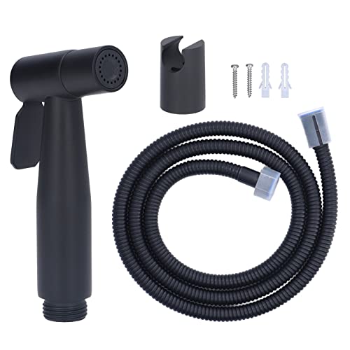 Qcwwy Bidet Sprayer, Handhel Bidet Sprühgerät Edelstahl Strahlsprühgerät Einstellbarer Wasserdruck Design Stoffwindel Sprühungs Bidets für die Befestigungstoilette (Ein dummes Schwarz) von Qcwwy