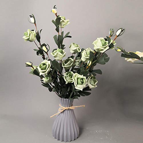 Qcwwy Blumenvase, Mini-Blumen-Mittelstücke, Vasen, Kunststoff, Europäische Hochzeit, Heimdekoration, Vase, Hoch, Konisch, Bud-Vasen, Bulk für Wohnzimmer, Tischvase, Geschenk, 17 X 7 cm (grau) von Qcwwy