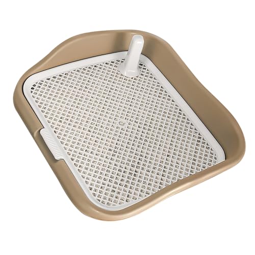 Qcwwy Breites Hundebach mit Einem Zaun, um Spritzer, Bequeme Mesh -Pads und Pfosten, Hundeausbildung Toilette für Tierliebhaber, 21,7x18.1x4,3in zu Verhindern (Kaffee) von Qcwwy