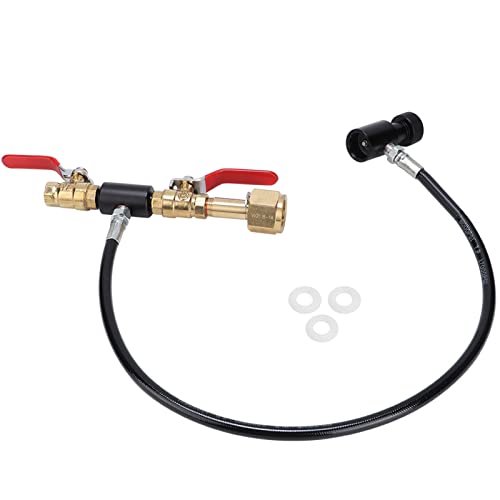 Qcwwy CO2 -Zylinder -Nachfülladapterschlauch, CO2 -Nachfüllstation Steckverbinder -Kit mit 2 an Off -Ventilen Edelstahlrohr ((W21.8-14 Europäischer Thread) 36 Zoll) von Qcwwy