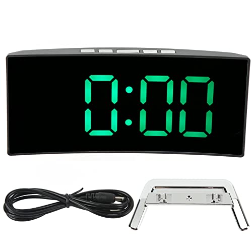 Digitaler Wecker-Spiegel, LED-Spiegel-Wecker, Große Anzeige, LED-Spiegel, Elektronische Uhr für Schlafzimmer, Heimbüro(Grünes Licht) von Qcwwy