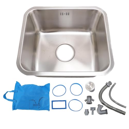 Qcwwy Edelstahl -Küchenspüle, Unterbezirk Einer Schüssel Spüle Rechteck Form Abflusssieb Set Großes Multifunktionsbecken für die Heimarbeit 15.75x13.78x7.48in von Qcwwy