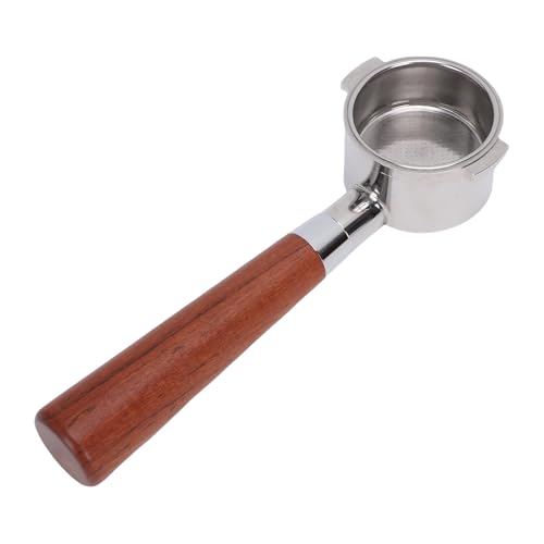 Qcwwy Edelstahl Portafilter 51 Mm Bodenloser Portafilter mit Ergonomischem Holzgriff 2 Ohren Design Abnehmbarer Edelstahl - für Kaffeemaschine Hausgeräte Teile von Qcwwy