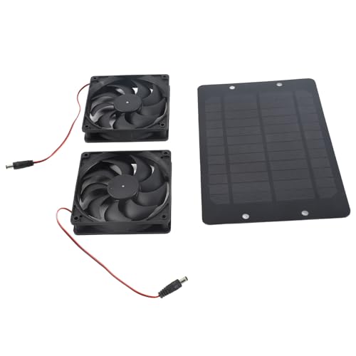 Qcwwy Energieeffizienter 20W Solar Angetriebener Dual -Lüfter mit Switch - Solar Panel Lüfterkit für RV Greenhouse Pet Home von Qcwwy