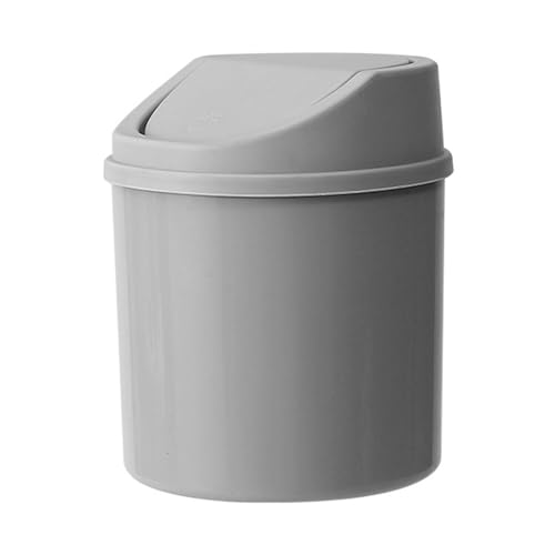 Qcwwy Flip Cover Mülleimer, Bequeme Flip Cover Design Abfall Behälter, Platzsparend Küchen Abfälle Mülleimer Müll Behälter für Desktops Arbeits Platten und Andere Kleine Räume (GRAY) von Qcwwy
