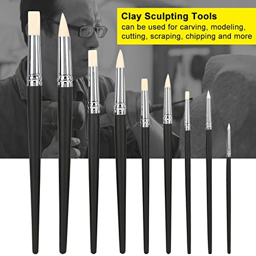 Qcwwy Gummispitzen -Skulptionswerkzeuge 9PCS -Ton Skulptionswerkzeuge Set Gummispitzenmodellierung Shaper Schnitzdetail Kit für Anfänger Künstler Keramik Keramische Polymerton Töpferin Tools von Qcwwy