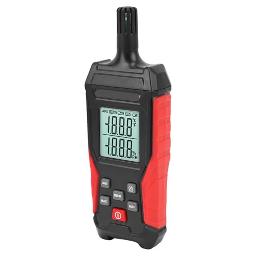Qcwwy Hinterbeleuchteter Hygrometer -Hygrometer Digitalem Temperaturfeuchtigkeitsmessgerät mit Hintergrundbeleuchtung Leichter Kunststoff Genauiger Sensor Handheld Weißer Hintergrundleuchte für den von Qcwwy
