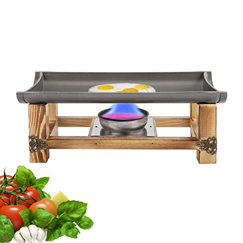 Qcwwy Hocheffizienz BBQ -Kochgeschirr Nicht -Stick Grillplattenhitze für Party Aluminium+Holz L38CM (Kleine 30 cm) von Qcwwy