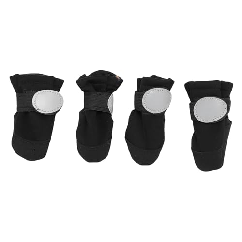 Qcwwy Hundeschuhe Im Freien, Regnerischer Schneebedeckter Tag Sommer Heiße Pflaster Gummi -Hundeschuhe Hundefußschutz mit Reflektierenden Streifen Hunde Regenschuhschuhen für Gehen Im (M) von Qcwwy