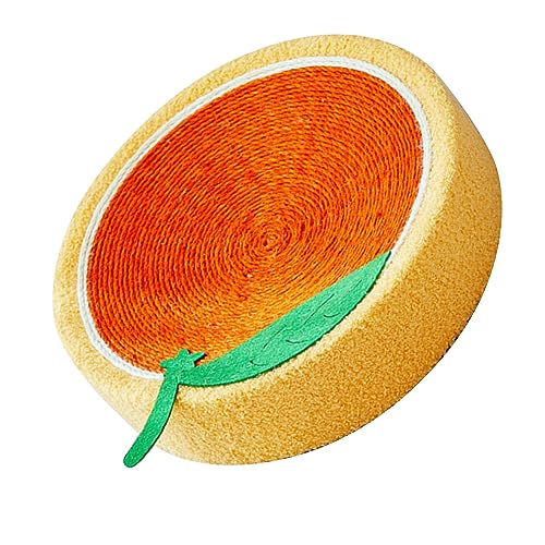 Qcwwy Katzenkratzer Lounge Universal Cirgular Design Sisal Cat Crocker Pad Beleuchtet für die Klauenschärfe - 15,4 Zoll Durchmesser Scratchpad (ORANGE) von Qcwwy