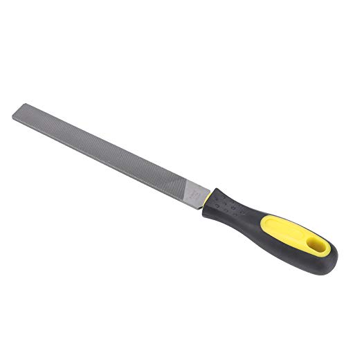 Qcwwy Komfortable Grip Stahldatei Langlastendes Schärfwerkzeug für Metallgaragen/Workshops T12 Carbon Werkzeugstahl Stahl (8 Zoll dicke Zähne flache Datei mit Griff) von Qcwwy