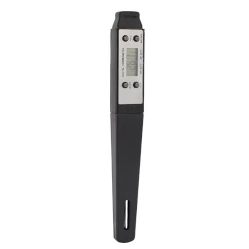 Qcwwy Langsonde Küchenthermometer Digitales Fleisch Futter Thermometer Sonde Thermometer für Küchen BBQ Milch Kaffee Back BBQ Vorräte (BLACK) von Qcwwy