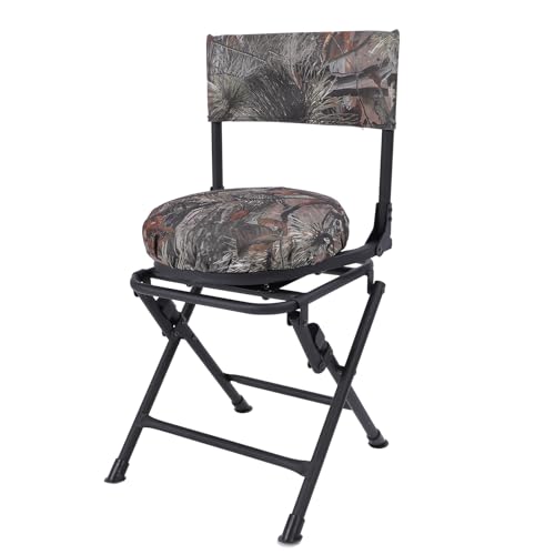 Qcwwy Outdoor Tragbarer Stuhl Tragbarer Campingstuhl, 600d Oxford Stoff 360 Grad Rotierender Klappender Außenstuhl Fischereistuhl Angelhocker Wandersitz für Reisebrand Fischerei Wanderung von Qcwwy