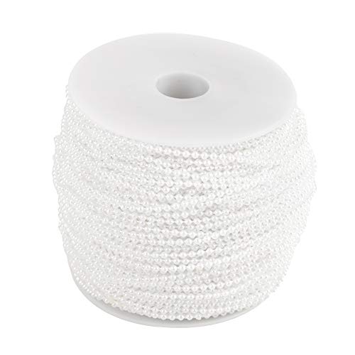 Qcwwy Perlendrahtperlen, 100 M Handwerk Faux Pearl Roll Flat Perlperlen für Hochzeits Herzstück Hintergrund Weihnachtsbaum und Blumen Dekoration Party Vorräte (White) von Qcwwy