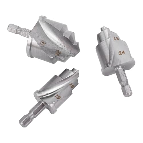 Qcwwy Rohrhebebohrmaschine Bit Set Sturdy 1/4 Zoll Hex Shank Reamer Bit für PVC PPR Wasserrohrreparatur - 3pcs für Bohraufgaben von Qcwwy