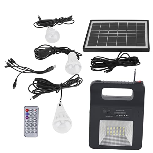 Qcwwy Solargenerator, Tragbares Solarpanel mit Fernbedienung Solarladung FM Support Generator Power Station Beleuchtung für Camping -Reise -Van -Wohnmobile von Qcwwy
