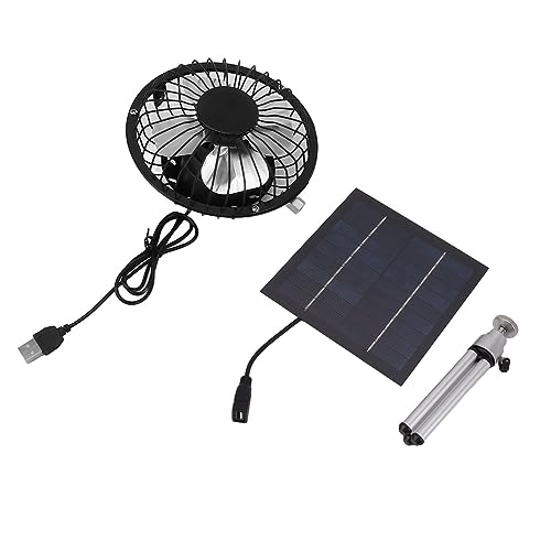 Qcwwy Solarlüfter, Solarpanel Angetriebener Lüfter Dehnbarer Stand Solar Lüfter Kit Einnahme oder Abluftlüfter für Außenhuhn Coops Greenhouses Hundehäuser Haustierhäuser von Qcwwy
