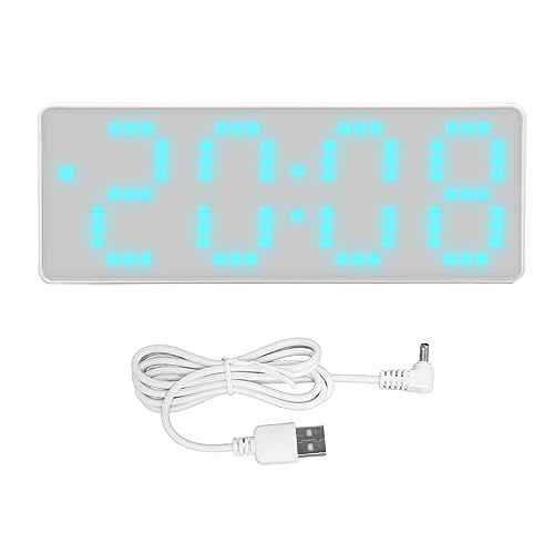 Qcwwy Spiegel-Digitaluhr, LED-elektrischer Wecker, Uhrzeit, Datum, Temperaturanzeige, Digitale Smart-Uhr, Einfach zu Bedienen, Helligkeit Anpassen, LED-Uhr für Schlafzimmer-Dekor von Qcwwy