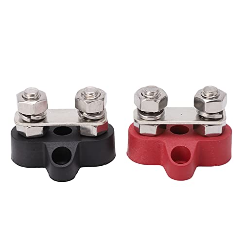 Qcwwy Stecker 12V 24 V M8 Positiver Negativer Batterie -Postanschluss -Set Kit Single Bolnes Marine Battery Bus Bar Anschlussblock für Automobilboot Batterieklemme Block DC Batterie von Qcwwy