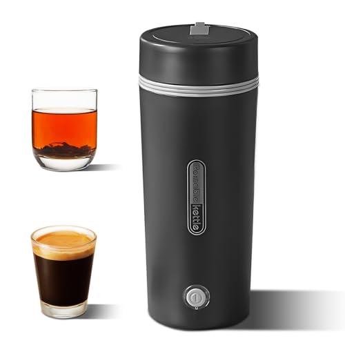 Qcwwy Tragbarer Elektrischer Wasserkocher Kompakt und Tragbarer Wasserkessel für die Reise, Geschäftsreise, Haus 304 Edelstahl US -Stecker 1.5Cup (EU-Stecker) von Qcwwy