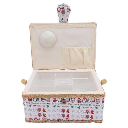 Qcwwy Tragbares Nähkit Tragbarer Näh Organizer Basket Dual Layer Handwerk Animaldrucklagerkorb Zum Speichern von Scheren Nadeln Fäden Vorstellungen Strickwerkzeuge von Qcwwy