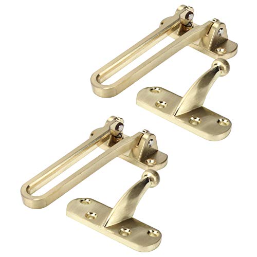 Qcwwy U Schwingschlösser, Aluminiumlegierung Antitheft Türschnallen Sicherheitskette Anti -Lock -Versicherung, Robust und Langlebig (GOLD) von Qcwwy