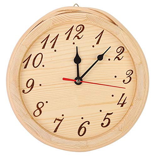 Qcwwy Uhr Ornament Zahlentyp Saunauhr Dekoration Holzsauna Heimdekoration Dekorativ für Saunaraum für Schlafzimmer Uhr Saunazubehör von Qcwwy