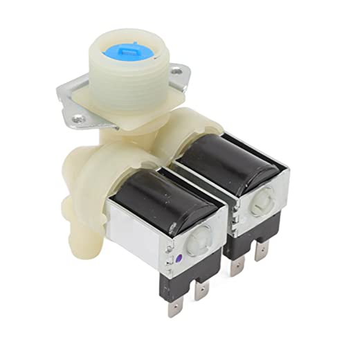 Qcwwy Waschmaschinen-Wasserventil, Doppelkopf-Magnetventil für Waschmaschinen-Ersatzwaschwassereinlasswert Einfach zu Installierendes Waschmaschinenzubehör von Qcwwy