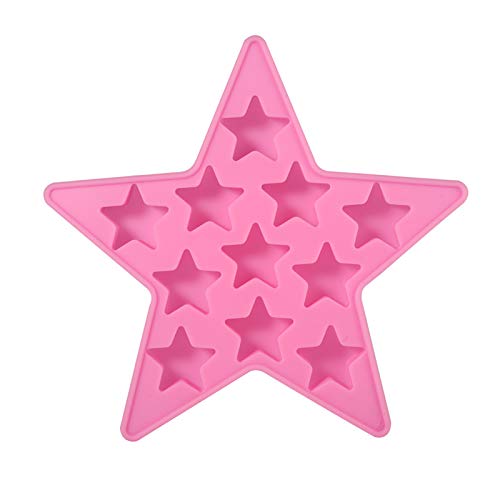 Silikon-Eiswürfelform für Club-Bar-Partys mit Einzigartiger Fünf-Sterne-Form (PINK) von Qcwwy