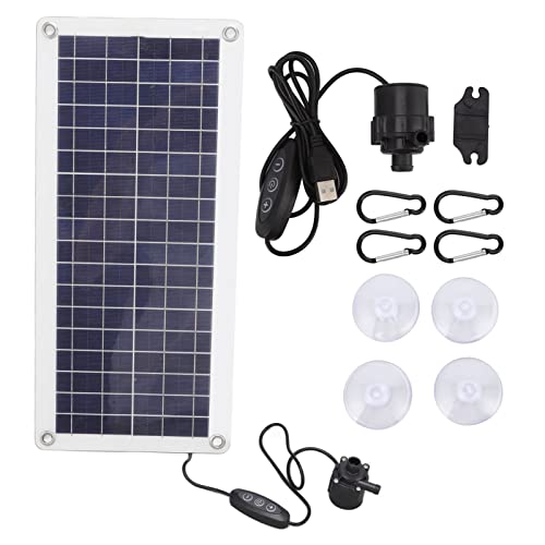 Qcwwy Solar-Wasserpumpen-Kit, 30 W DC12 V, Einstellbare Solar-Springbrunnenpumpe mit 30 W Solarpanel, Solarbetriebene Pumpe für Vogeltränke, Gartenteich von Qcwwy